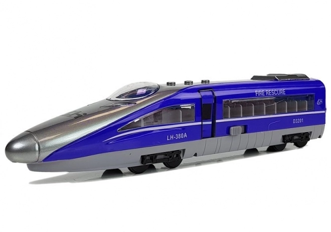 Vlak Pendolino s napenjalcem moder z zvokom in lučmi