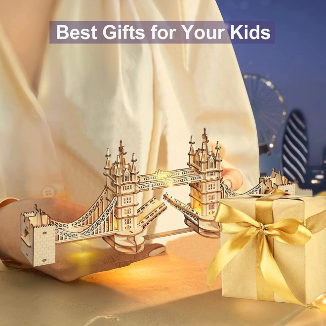 RoboTime leseni 3D puzzle most Tower Bridge svetleči