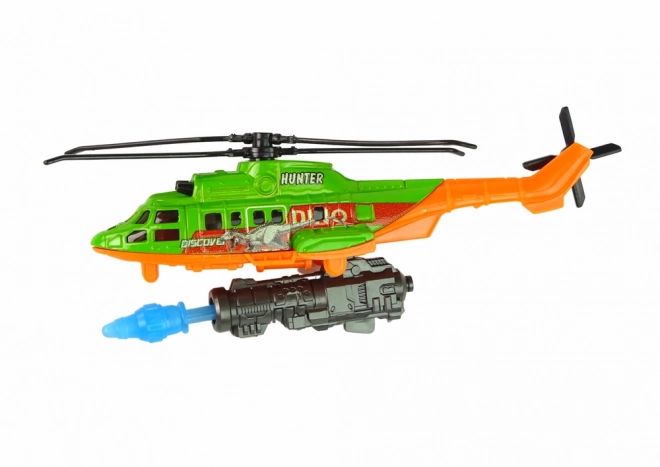 Set vozil Helikopter Dinosavri 8 delov Barvno