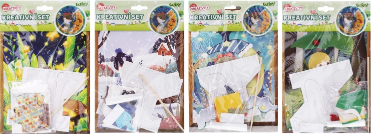 Kreativni set s stojalom – mešanica motivov 17,5 × 26 cm
