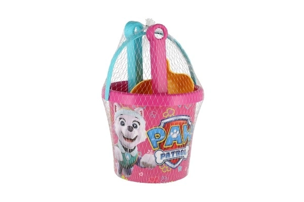 Komplet za pesek 5 kosov iz plastike Paw Patrol/Rubble Patrol v roza barvi v mrežici 12x22x12cm 12m+ Wader