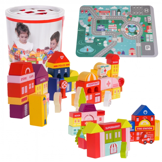 Leseno Mesto – Konstrukcijski set za otroke od 3 let