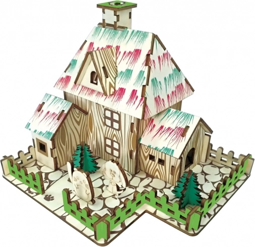 Lesene 3D sestavljanke Čarovniška koča WOODCRAFT