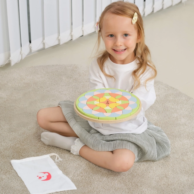 Pastelna mandala Montessori mozaika rože