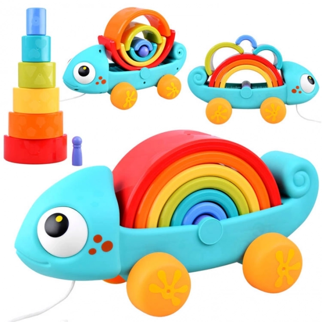 Montessori mavrični kameleon sestavljanka 18m+