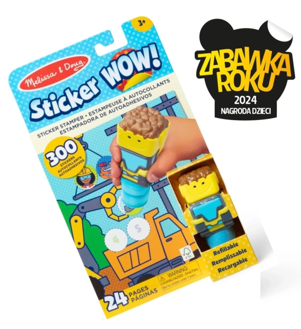 Sticker WOW! komplet nalepk z žigom Buldožer