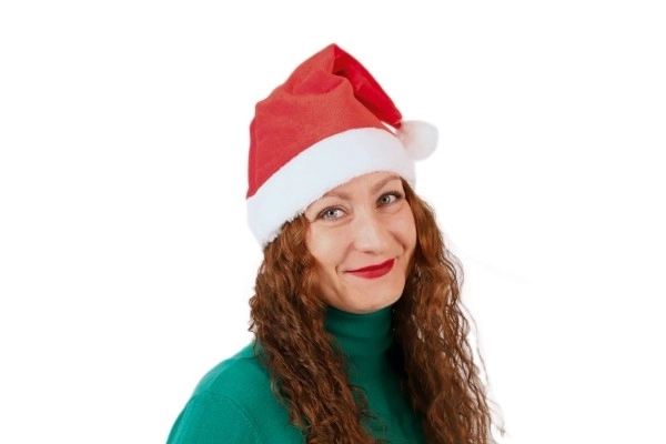 Božična kapa za odrasle tkanina premer 29 cm na kartonu karneval