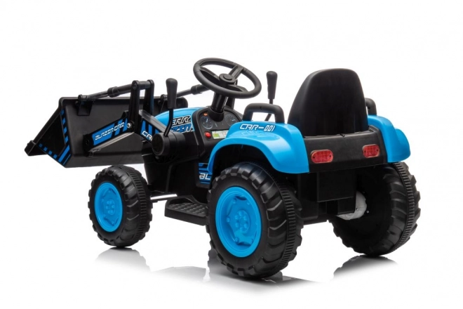 Električni otroški traktor z žlico moder