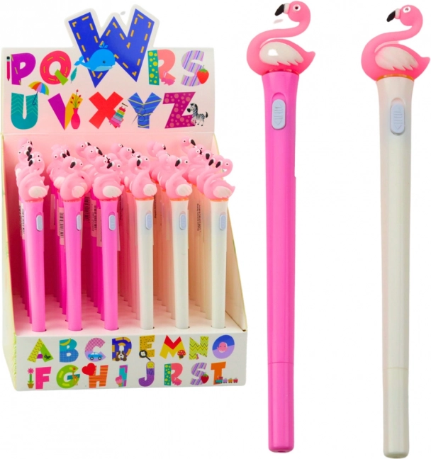 Svetleče Flamingo Rožnato Pero Modro Črnilo 0,7mm
