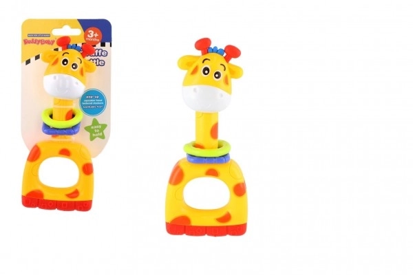 Rožljalo/kosalo/piskalo žirafa plast 7x16cm na kartici 3m+