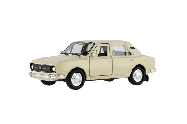 Auto Welly Škoda 105L kov/plast 11cm 1:34-39 na prosti tek 4 barve v škatli 15x7x7cm