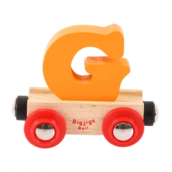 Bigjigs Rail leseni vagon - črka G