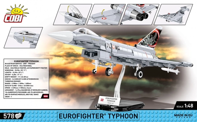 COBI 5850 Oborožene sile Eurofighter Typhoon Avstrija, 1:48, 578 kos