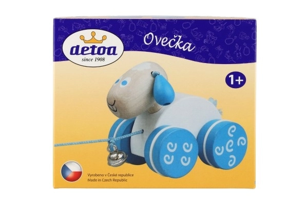 Lesena ovčka na vrvici