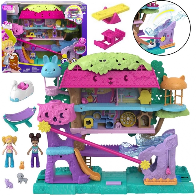 Polly Pocket Komplet figuric Živalske dogodivščine Hišica na drevesu