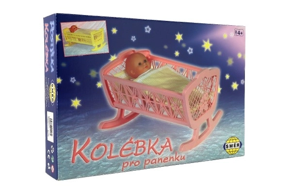 Zibelka za punčke brez kompleta plast 47x35x30cm v škatli 48x32x8cm