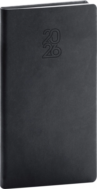 Žepni koledar 2026 črn 9 x 15,5 cm