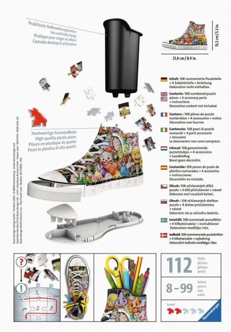 RAVENSBURGER 3D sestavljanka Superga Emoji 108 kosov