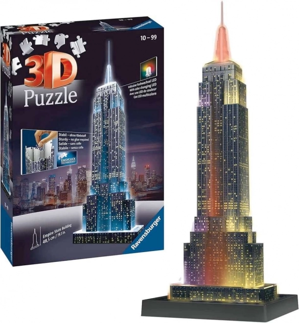 RAVENSBURGER Siječa 3D sestavljanka Nočna izdaja Empire State Building 216 kosov