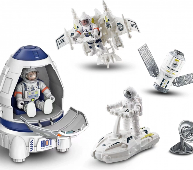 Vesoljski set z raketo in 2 figuricama kozmonavtov