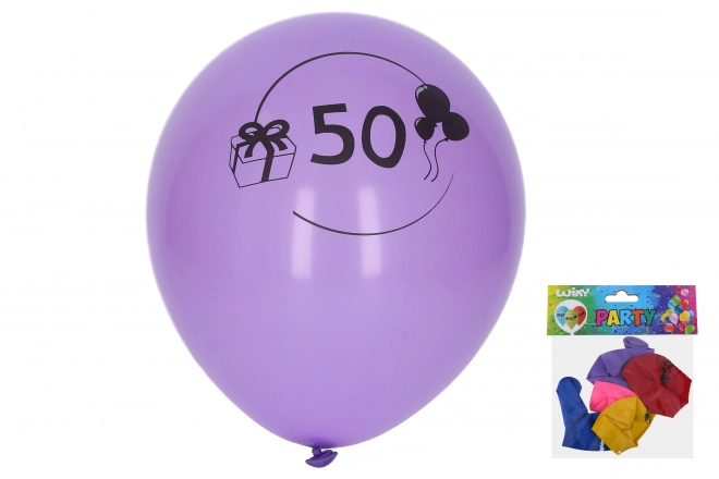 Napihljiv balon s številko 50 30 cm - 5 kosov