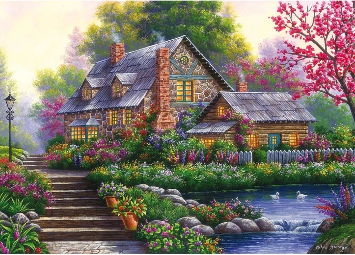 Ravensburger puzzle Romantična koča 1000 kosov