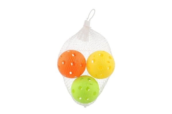 3 kosi floorball žoge plast 7cm v mreži