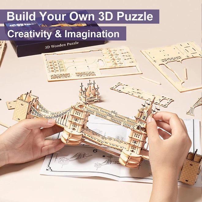RoboTime leseni 3D puzzle most Tower Bridge svetleči