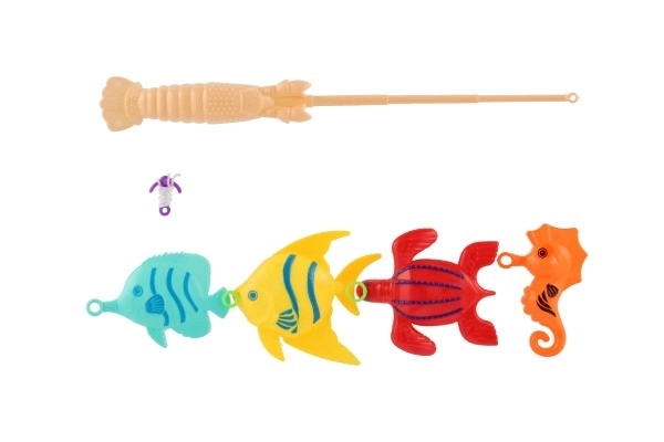Igra ribe/ribolov s palico 26 cm plastika 5 barv na kartici 15,5x49x2cm