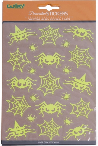 Svetleče nalepke pajki, ki svetijo v temi 25 × 14,4 cm halloween