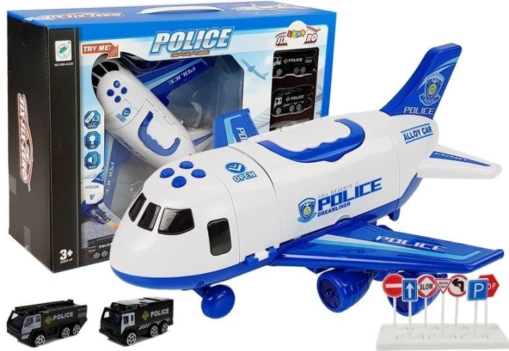 Zložljivo policijsko transportno letalo 1:64 z lučmi in zvoki