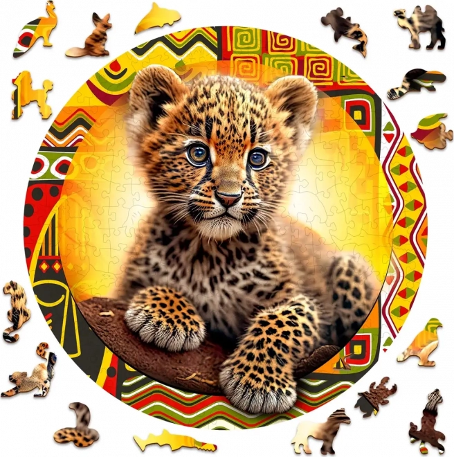 Lesene sestavljanke mali ljubek leopard 250 koščkov