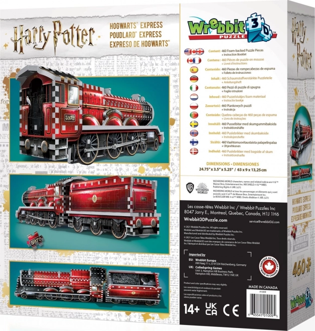 3D sestavljanka WREBBIT Harry Potter Bradavičarski ekspres 460 kosov