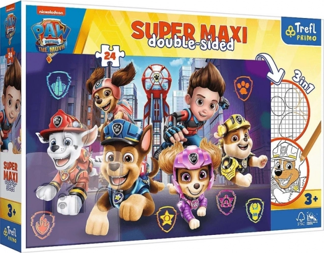 Puzzle Super Maxi 24 – TAČKE NA PATRULJI: FILM, dvostransko za barvanje