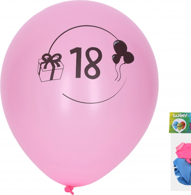 Napihljivi baloni 30 cm s številko 18 – set 5 kosov