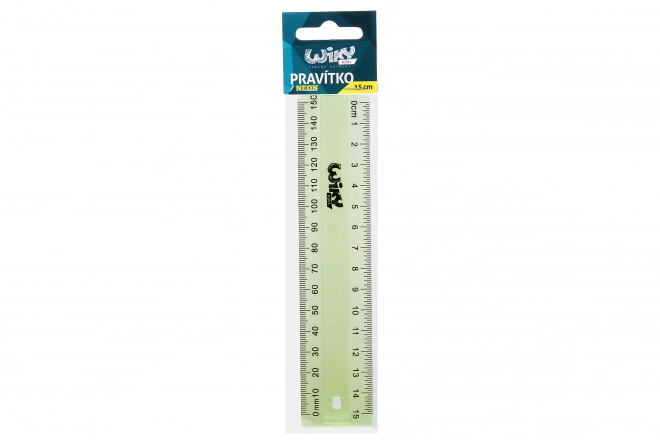 Ravnilo 15 cm neon