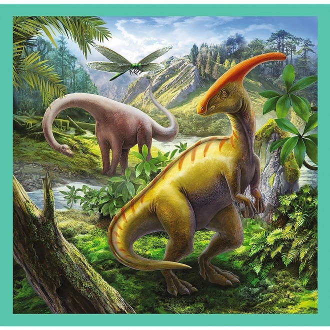 Sestavljanka 3v1 Svet dinozavrov 20x19,5cm v škatli 28x28x6cm