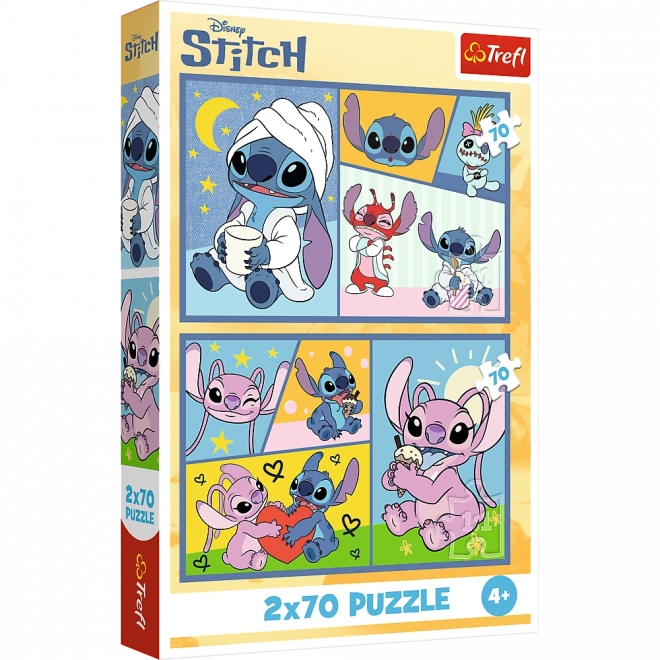 Sestavljanka 2x70 - Disney Lilo in Stič - Brez dolgčasa s Stičem