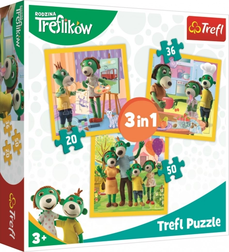 Sestavljanka Treflíci 3v1 – skupaj je super (20, 36, 50 koščkov)
