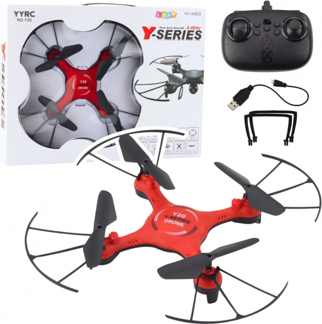 Dron s LED učinki rdeč