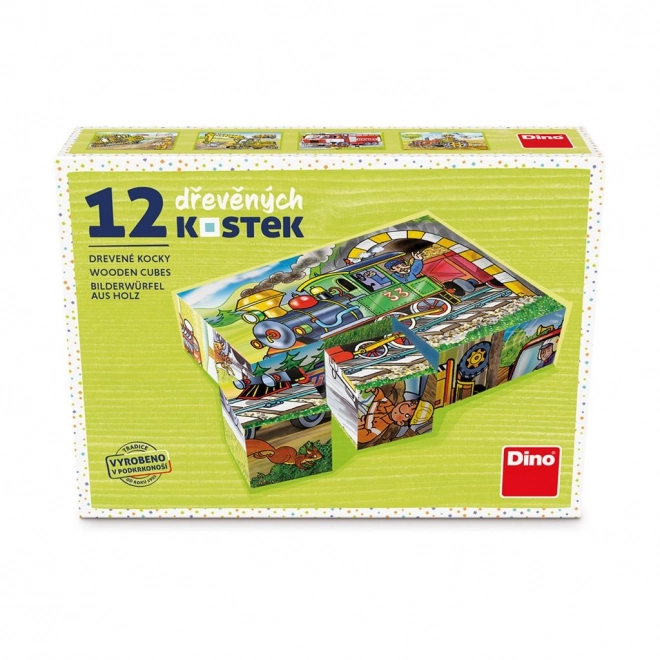 Otroške kocke s slikami s temo Lokomotiva