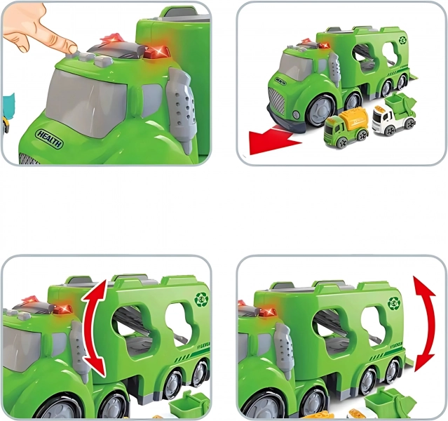 Woopie zelena vlečna služba City Truck z zvočnimi in svetlobnimi učinki