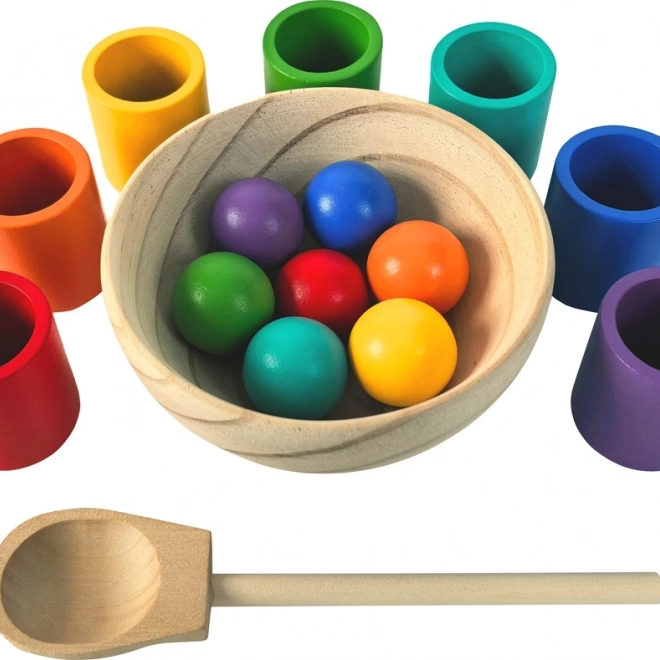 2Kids Toys mavrične kroglice in kozarčki – montessori komplet 7 barv