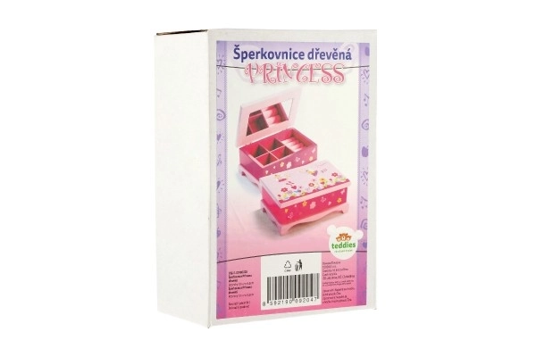 Škatlica za nakit Princess z ogledalom les 17x7x11,5cm v škatli