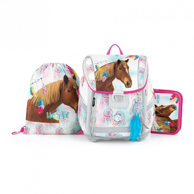 Šolski set 3ks PREMIUM LIGHT konj romantik