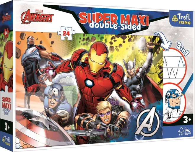 Sestavljanka super maxi, dvostranska, 24 kosov – MARVEL AVENGERS