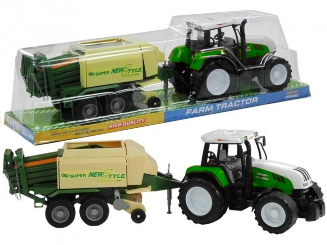Velik traktor s prikolico, kmetijski stroj 65 cm