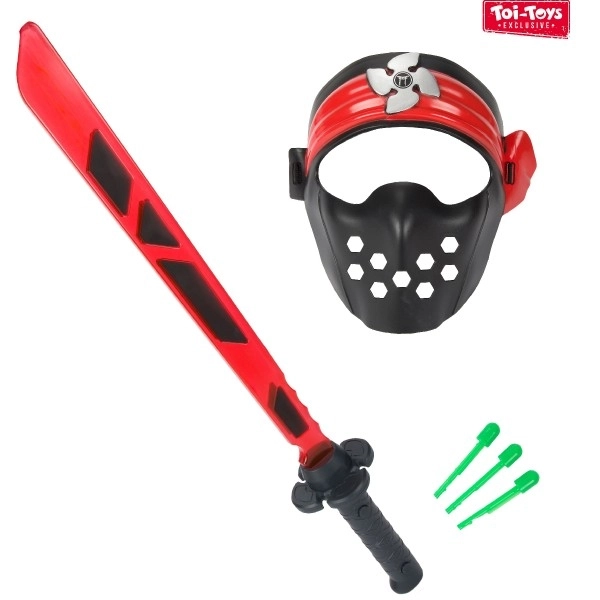 Ninja komplet meč + maska + puščice z zvokom in svetlobo