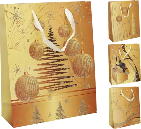 Darilna vrečka L 30 × 41 × 12 cm – božični motivi