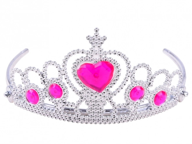 Kostumski set Princesa s krono in pletenico – Rožnata
